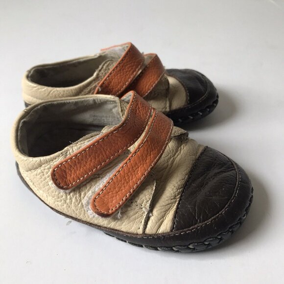 Little Blue Lamb Toddler Baby Leather Shoes Beige Hook & Loop Straps 18-24 month - Picture 3 of 7